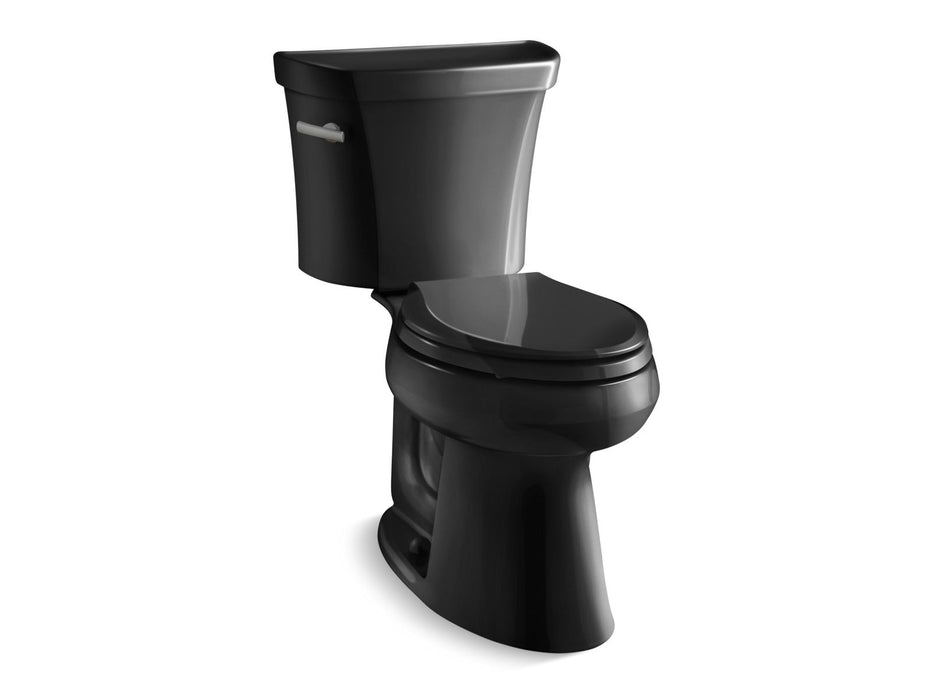 KOHLER K-3519-T Highline Classic Two-piece Elongated Toilet, 1.0 GPF, Black Black - 3/4 view of product