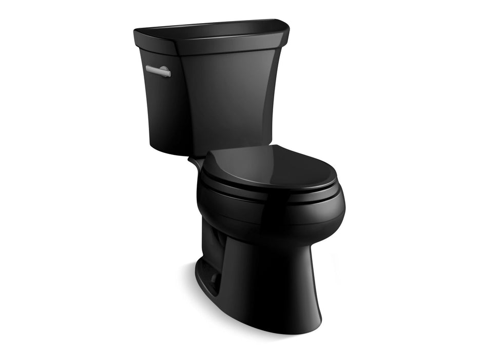 KOHLER 3531-T Wellworth Classic Two-piece elongated 1.0 gpf toilet with tank cover locks, less seat - Black Black
