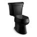 KOHLER 3531-TR Wellworth Classic Two-piece elongated 1.0 gpf toilet with tank cover locks, less seat, black black