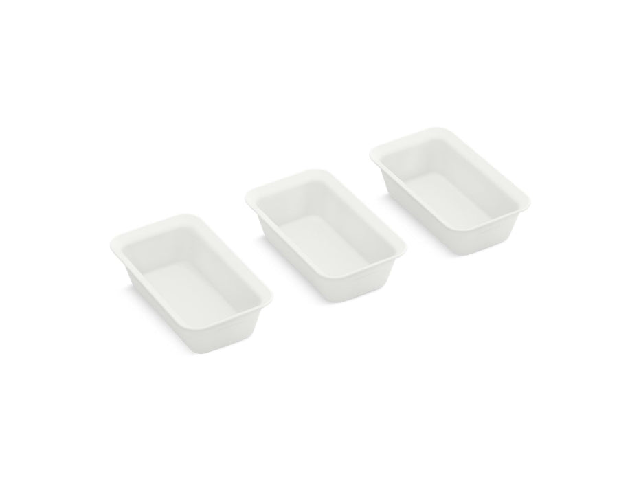 KOHLER K-35484 Three-piece Workstation Prep Bowl Set, cloude white