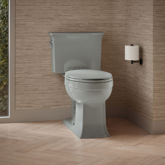 KOHLER K-3551 Archer Two-piece Elongated Toilet, 1.28 GPF, Ice Grey - image focused on single product story