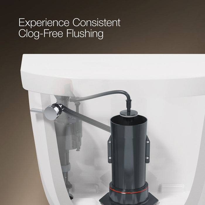 KOHLER K-35717 Highline Tall Two-piece Round-front Toilet, 1.6 GPF, Biscuit - Detail image of a product feature
