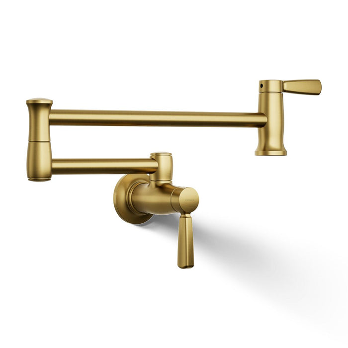 KOHLER K-35744 Wall-mount pot filler, vibrant brushed moderne brass - view 3