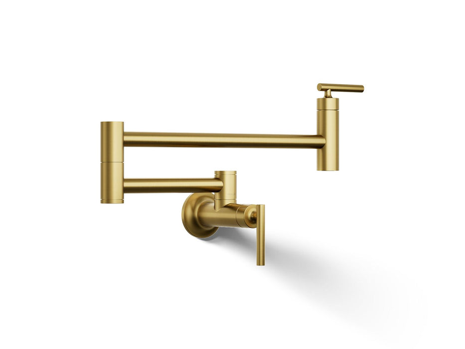 KOHLER K-35745 Wall-mount pot filler, vibrant brushed moderne brass