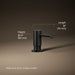 3/4 view of product with dimensions