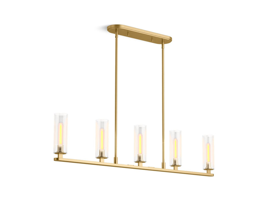 KOHLER K-35877-CH05 Crue 45" linear chandelier, brushed moderne brass