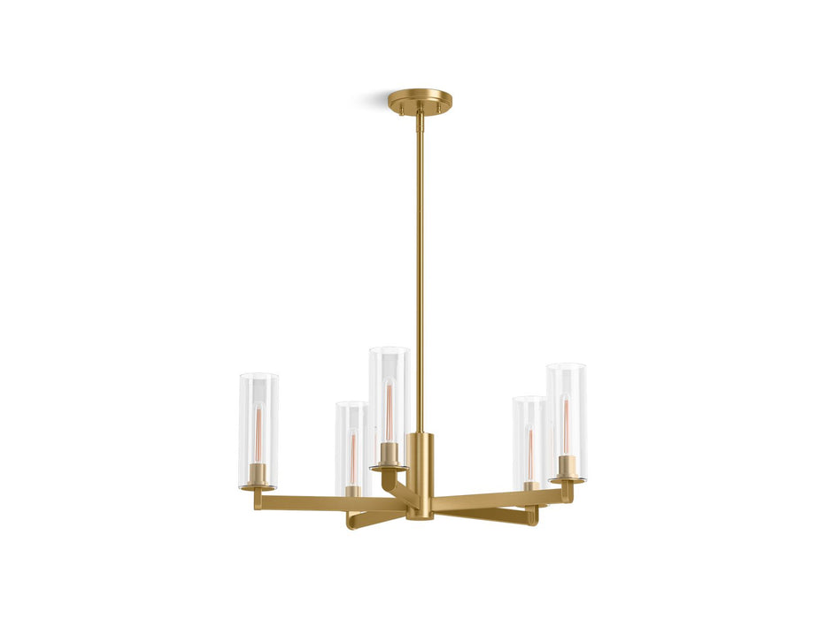 KOHLER K-35878-CH05 Crue 26" chandelier, brushed moderne brass