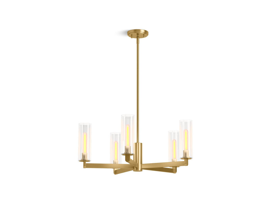 KOHLER K-35878-CH05 Crue 26" chandelier, brushed moderne brass - view 2