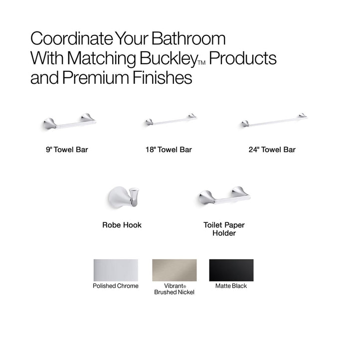 KOHLER K-35931 Buckley 18" towel bar, vibrant brushed nickel - view 2