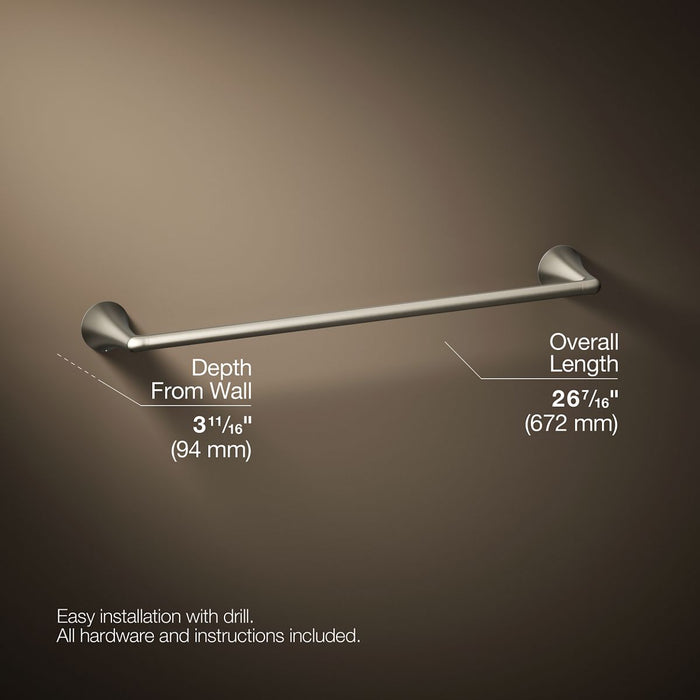 KOHLER K-35932 Buckley 24" towel bar, vibrant brushed nickel - view 5