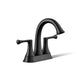 KOHLER K-35951-4K Buckley Centerset bathroom sink faucet, 1.0 gpm, matte black