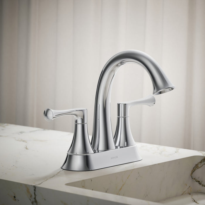 KOHLER K-35951-4K Buckley Centerset bathroom sink faucet, 1.0 gpm, polished chrome - view 4