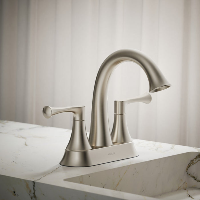 KOHLER K-35951-4K Buckley Centerset bathroom sink faucet, 1.0 gpm, vibrant brushed nickel - view 4