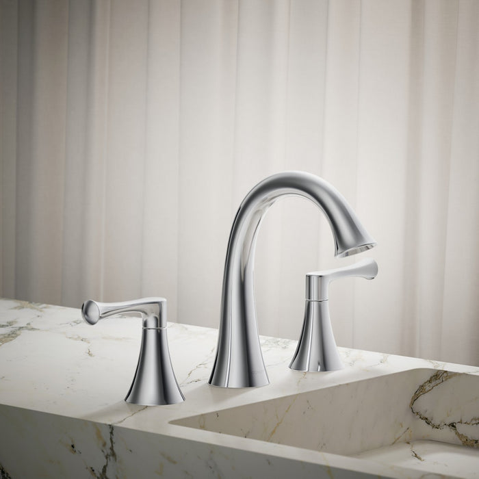 KOHLER K-35953-4 Buckley Widespread bathroom sink faucet, 1.2 gpm, polished chrome - view 4