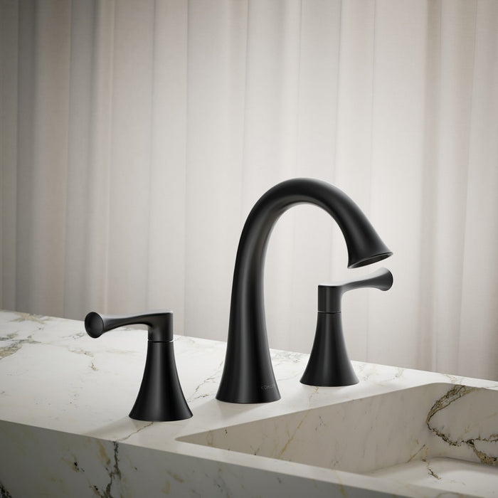 KOHLER K-35953-4K Buckley Widespread bathroom sink faucet, 1.0 gpm, matte black - view 4