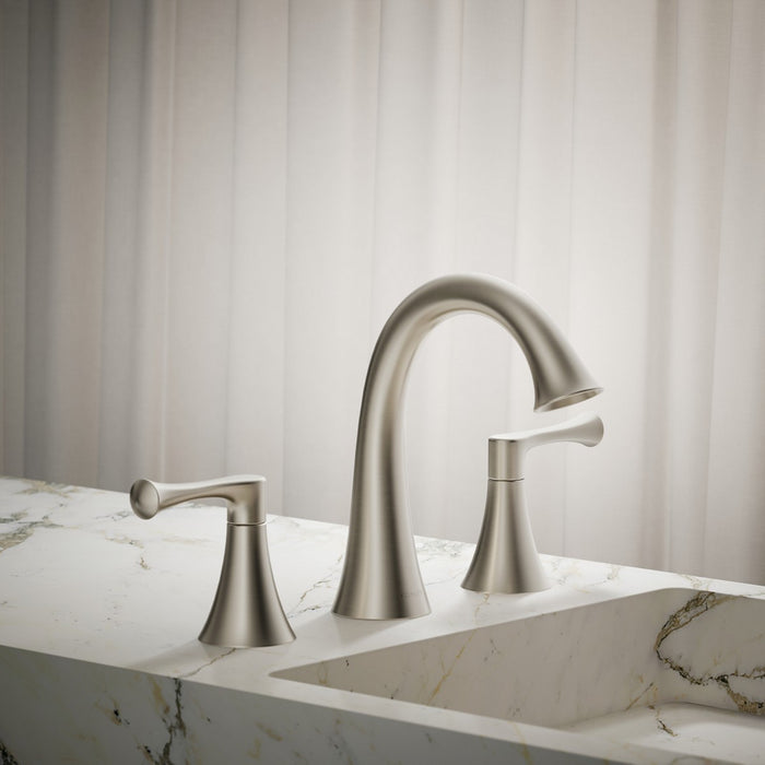 KOHLER K-35953-4K Buckley Widespread bathroom sink faucet, 1.0 gpm, vibrant brushed nickel - view 4