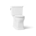 KOHLER K-35960 Claude Two-piece Elongated Toilet with Skirted Trapway, 1.28 GPF, White - 3/4 view of product