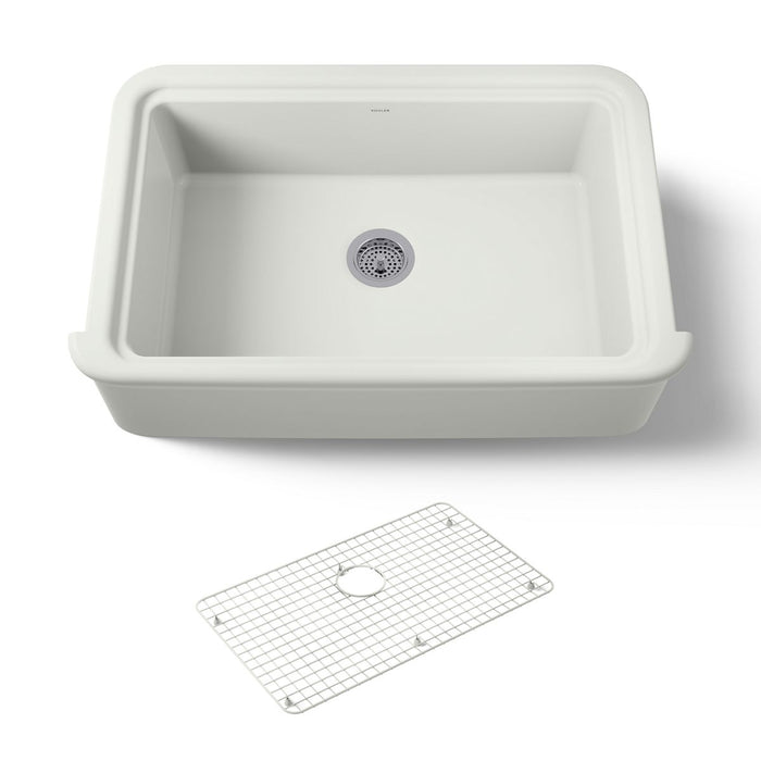 KOHLER K-36250 Audrine 35-1/2" undermount single-bowl farmhouse kitchen sink, dune - view 5