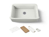KOHLER K-36250-PC Audrine 35-1/2" undermount single-bowl farmhouse workstation kitchen sink, dune
