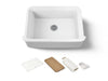 KOHLER K-36251-PC Audrine 32-1/2" undermount single-bowl farmhouse workstation kitchen sink, white