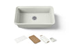 KOHLER K-36254-PC Audrine 33" undermount single-bowl workstation kitchen sink, dune