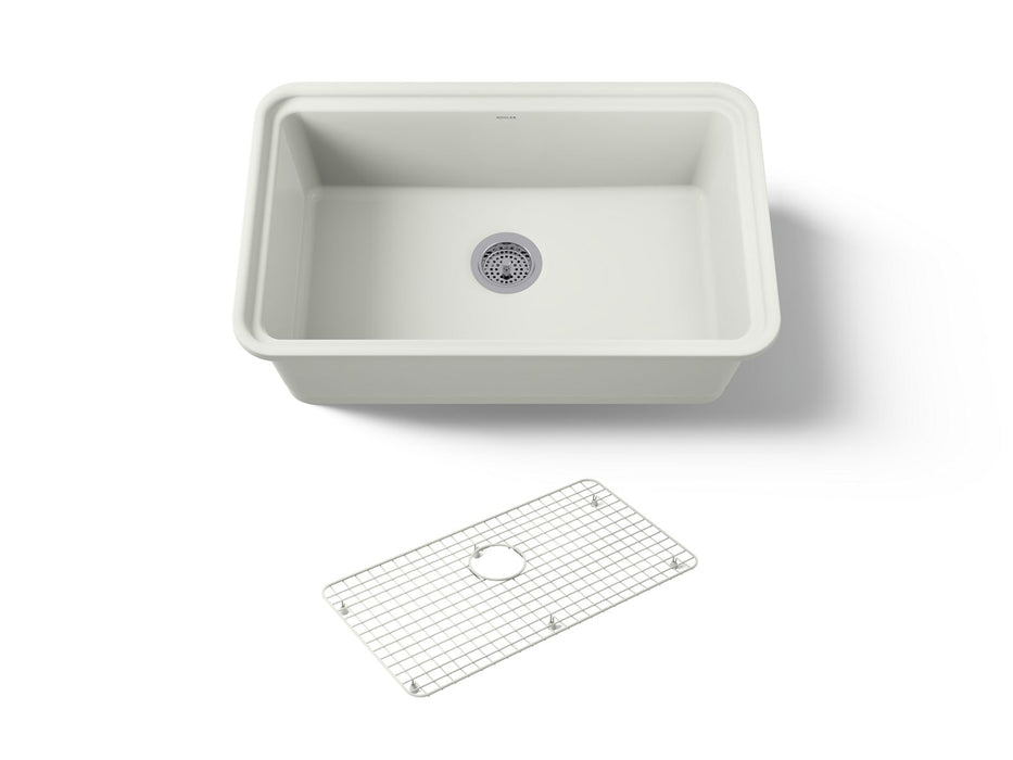 KOHLER K-36255 Audrine 30" undermount single-bowl kitchen sink, dune