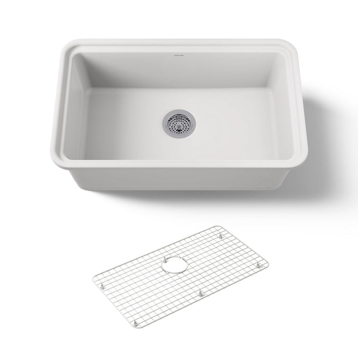 KOHLER K-36255 Audrine 30" undermount single-bowl kitchen sink, white - view 5