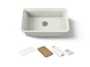 KOHLER K-36255-PC Audrine 30" undermount single-bowl workstation kitchen sink, dune