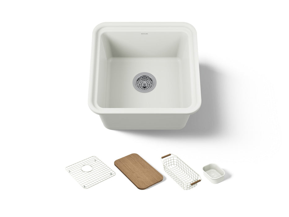 KOHLER K-36259-PC Audrine 18-5/8" undermount workstation bar sink, dune