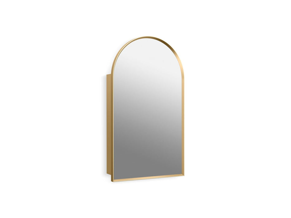 KOHLER K-36540 Verdera 20" x 34" arched framed medicine cabinet, left-hinged, moderne brushed gold