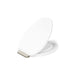 KOHLER K-36593-BN Covert ReadyLatch® Quiet-Close™ Elongated Toilet Seat, White - 3/4 view of product