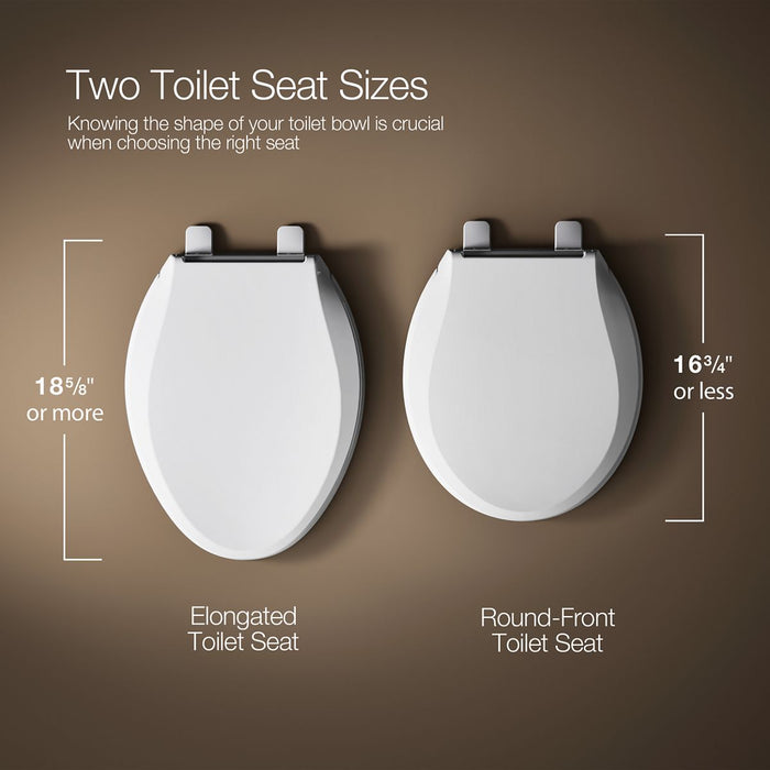 KOHLER K-36594-BL Covert ReadyLatch® Quiet-Close™ Round-front Toilet Seat, White - Detail image of a product feature