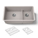 KOHLER K-36749 Billings 32-1/2" Undermount Double-bowl Kitchen Sink, Matte Taupe - 3/4 view of product