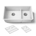 KOHLER K-36749 Billings 32-1/2" Undermount Double-bowl Kitchen Sink, Matte White - 3/4 view of product