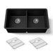 KOHLER K-36750 Billings 32-1/2" Undermount Double-bowl Kitchen Sink, Matte Black - 3/4 view of product