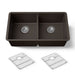 KOHLER K-36750 Billings 32-1/2" Undermount Double-bowl Kitchen Sink, Matte Brown - 3/4 view of product