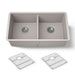 KOHLER K-36750 Billings 32-1/2" Undermount Double-bowl Kitchen Sink, Matte Taupe - 3/4 view of product