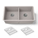KOHLER K-36750 Billings 32-1/2" Undermount Double-bowl Kitchen Sink, Matte Taupe - 3/4 view of product