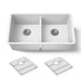 KOHLER K-36750 Billings 32-1/2" Undermount Double-bowl Kitchen Sink, Matte White - 3/4 view of product