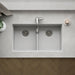 KOHLER K-36750 Billings 32-1/2" Undermount Double-bowl Kitchen Sink, Matte White - Detail image of a product feature