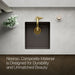 KOHLER K-36751 Billings 17-1/2" Undermount Bar Sink, Matte Brown - Detail image of a product feature