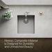 KOHLER K-36751 Billings 17-1/2" Undermount Bar Sink, Matte Grey - Detail image of a product feature