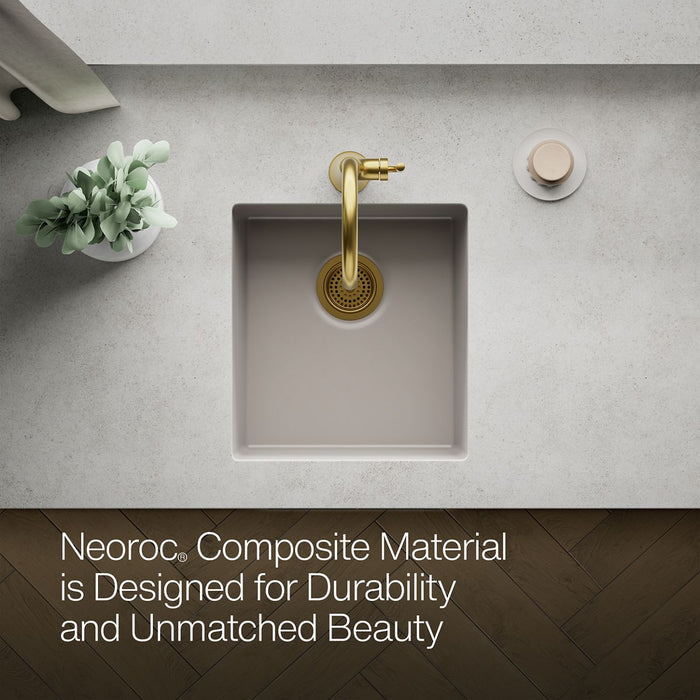 KOHLER K-36751 Billings 17-1/2" Undermount Bar Sink, Matte Taupe - Detail image of a product feature
