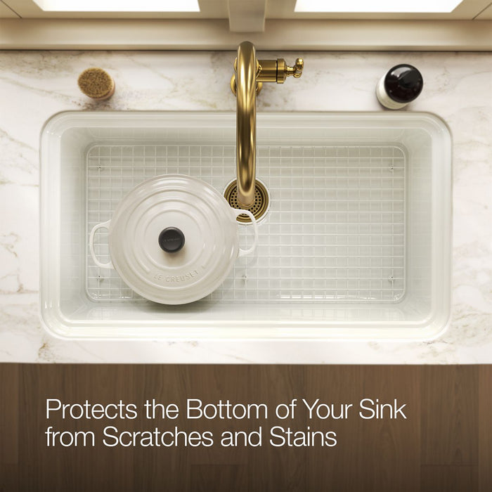 KOHLER K-37649 Sink Rack for Audrine Kitchen Sink, Dune - Products in use in overhead room view
