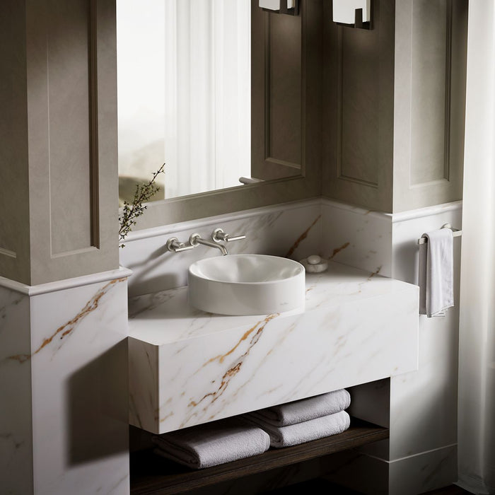KOHLER K-37692 Rista 16-1/4" round vessel bathroom sink, no overflow, natural white - view 3