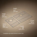3/4 view of product with dimensions