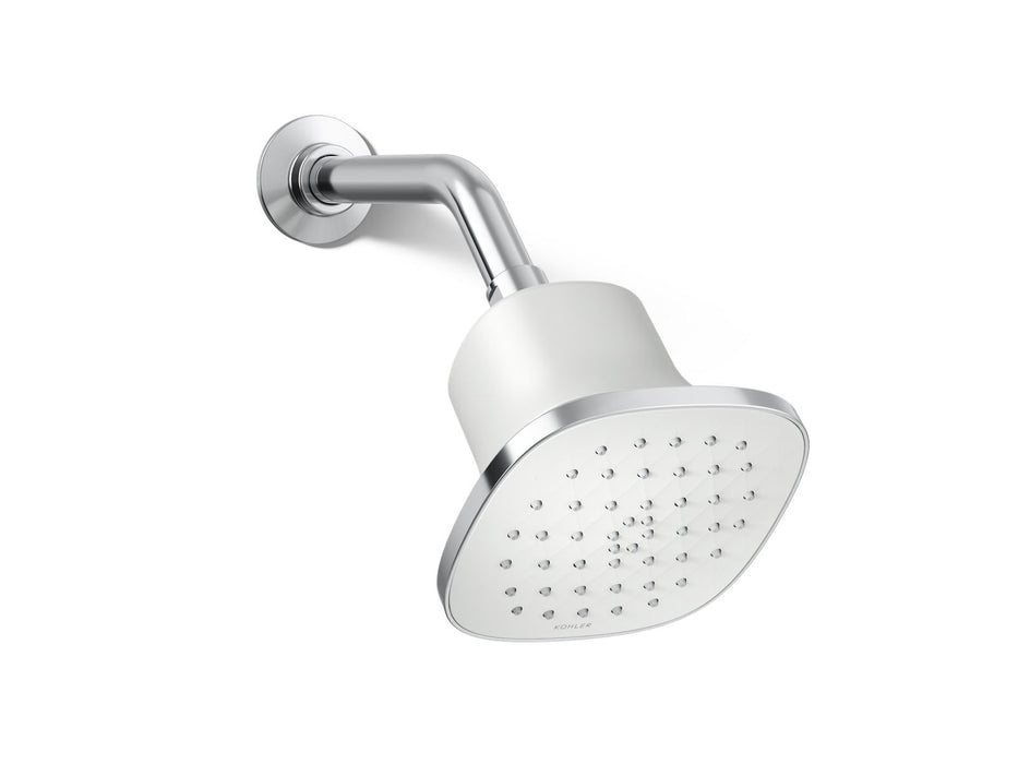 KOHLER K-37722-Y Cinq Square Single-function Filtered Showerhead, 2.5 GPM, Polished Chrome - 3/4 view of product