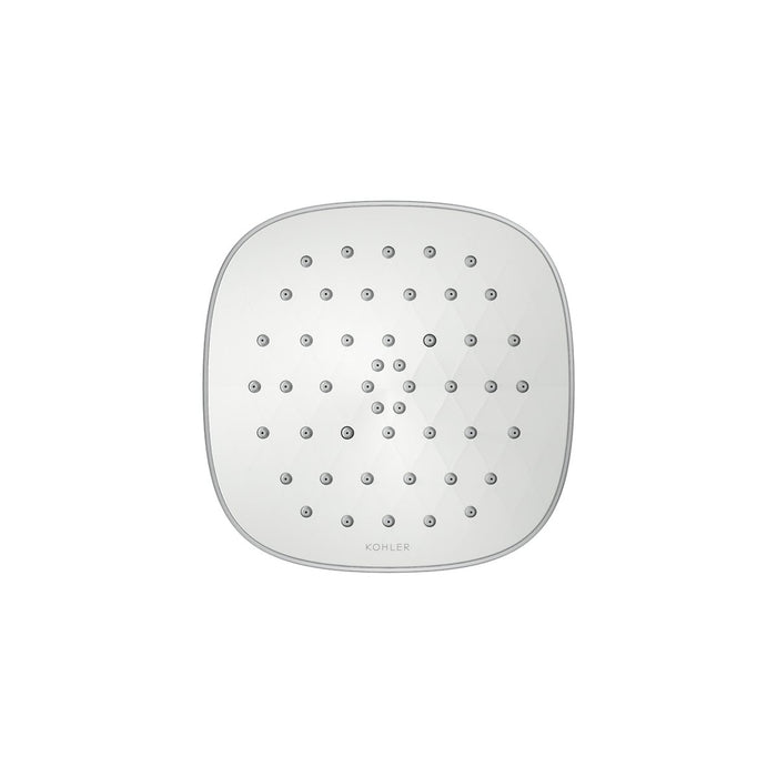 KOHLER K-37722-Y Cinq Square Single-function Filtered Showerhead, 2.5 GPM, Polished Chrome - front view of product