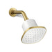 KOHLER K-37722-Y Cinq Square Single-function Filtered Showerhead, 2.5 GPM, Vibrant Brushed Moderne Brass - 3/4 view of produc