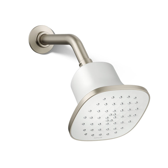 KOHLER K-37722-Y Cinq Square Single-function Filtered Showerhead, 2.5 GPM, Vibrant Brushed Nickel - 3/4 view of product